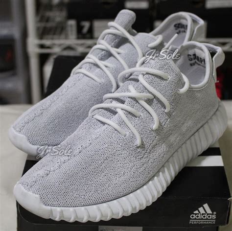 White Adidas Yeezy 350 Boost Sneaker Bar Detroit