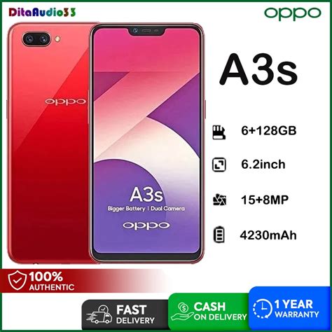 Oppo A3s Original Cellphone 6gb 128gb Smartphone Brand New 6 2 Inch Full Screen 4230mah Mobile