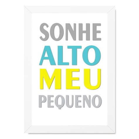 Quadro Infantil Frase Sonhe Alto Meu Pequeno Elo7