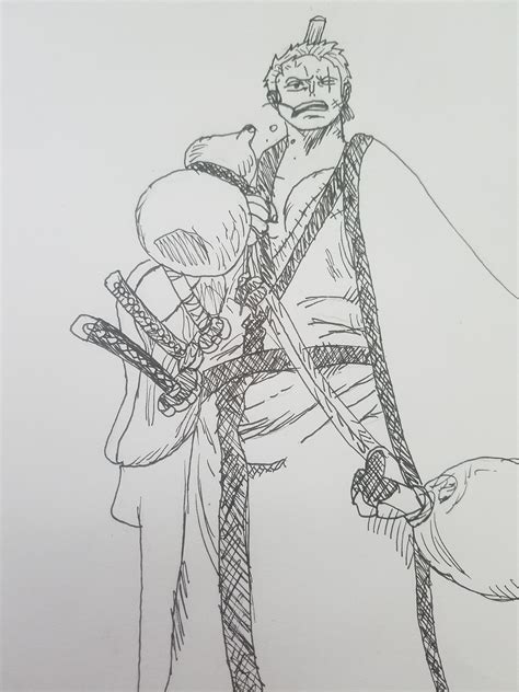 My Rough Drawing Of Zoro In Wano R OnePiece