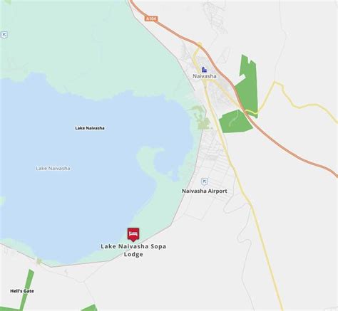 Map for Lake Naivasha Sopa Resort in Kenya