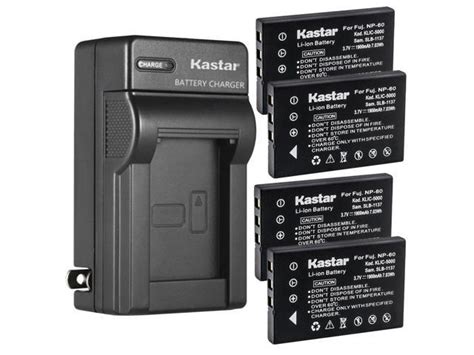 Kastar 4 Pack Battery And AC Wall Charger Replacement For Pentax D L12