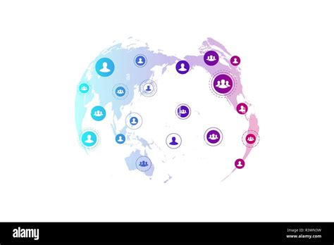 Social Media Network And Marketing Concept On World Map Background