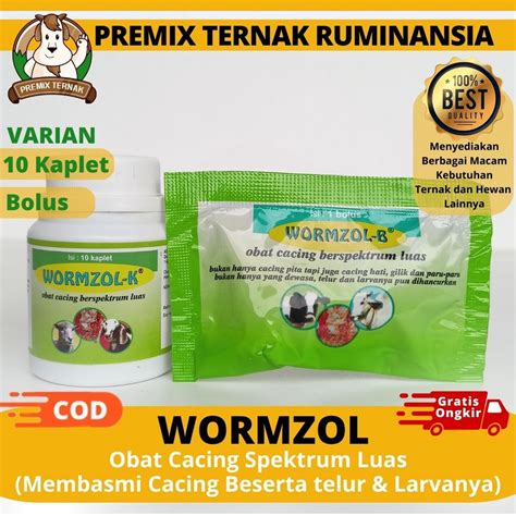 Jual Wormzol K Kaplet Pot Wormzol Bolus Obat Cacing Kambing