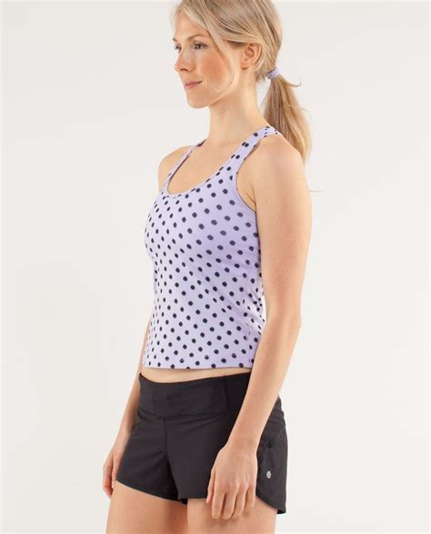 Lululemon Cool Racerback Racing Length High Noon Dot Lilac Black