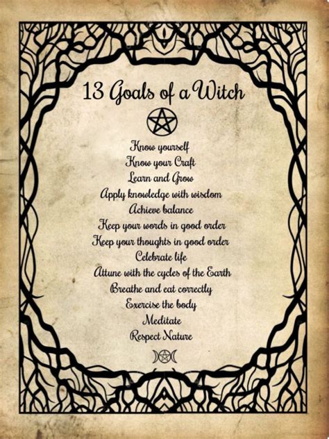 The 13 Goals Of A Witch A Book Of Shadows Page