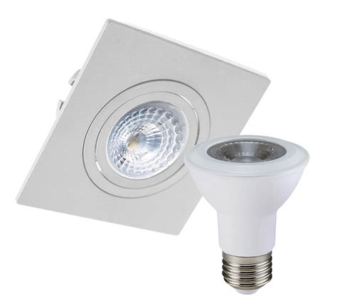 Spot Embutido Plano Quadrado Direcion Vel P Par Branco Shop Do Led