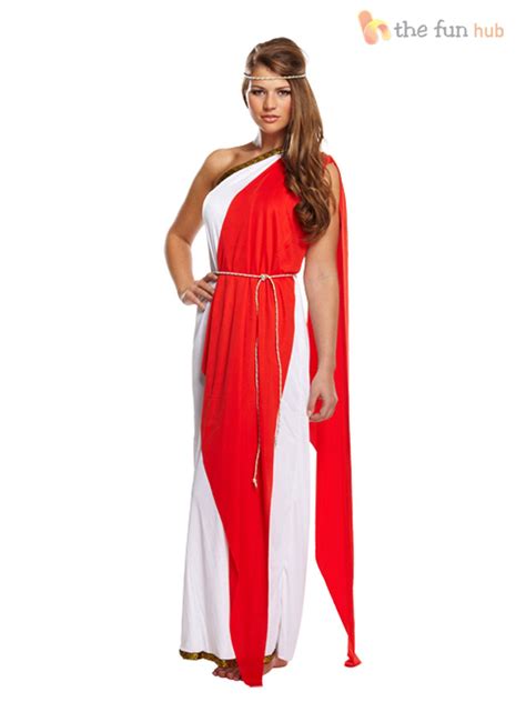 Ladies Greek Roman Grecian Goddess Toga Fancy Dress Outfit Womens Adult