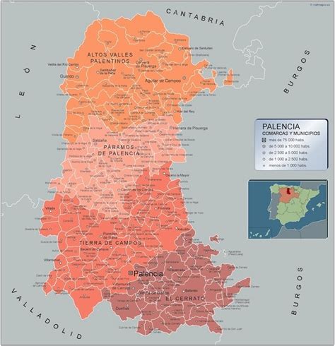 Mapa De Palencia Provincias Municipios Turístico Y Carreteras De