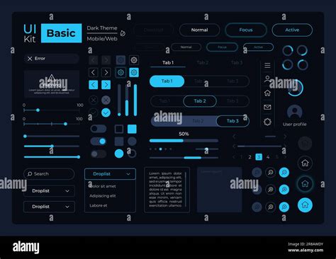 Basic System Management UI Elements Kit Stock Vector Image Art Alamy