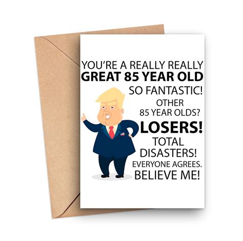 85th Birthday Card Funny 85th Birthday Card Trump 85 Year Etsy