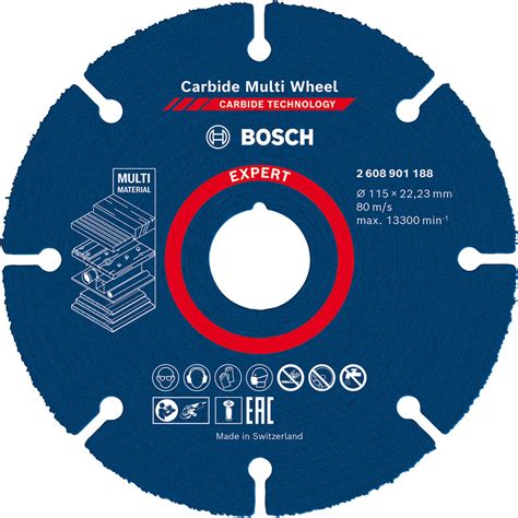 Bosch EXPERT Carbide Multi Material Cutting Disc 115 X 22 23mm