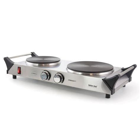 Better Chef 2 Burner 14 In Stainless Steel Hot Plate Solid Element