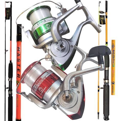 Kit Pesca Pesada Vara 50 Libras 1 80 Metros Molinete 5000 Drag 7 Kg