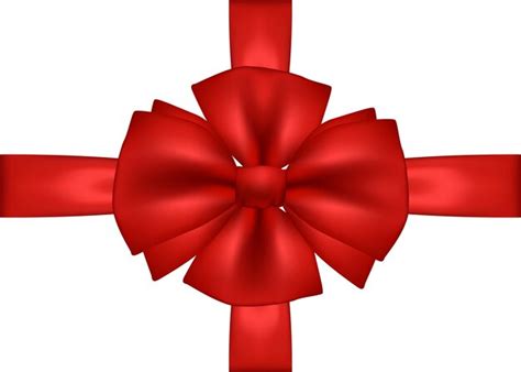 Premium Vector Festive Bow Christmas Red Satin Bow With Ribbons