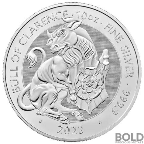 2023 10 Oz British Tudor S Beasts Bull Of Clarence Silver Coin