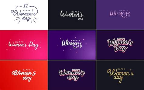 Internationaler Frauentag Vektor Handgeschriebener Typografie