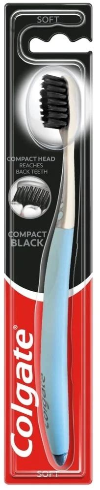 Colgate Compact Black Toothbrush Soft Makeup Bg