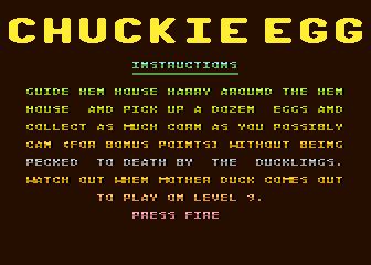 Screenshot Of Chuckie Egg Atari Bit Mobygames