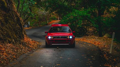 Red Cars Lancia Delta Integrale Frontal View Italian Cars Lancia