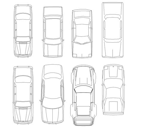 Vista Dallalto Delle Auto Dwg Blocco Cad Scarica