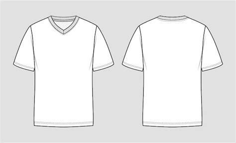 Camiseta Blanca De Manga Corta Dibujo Plano Plantilla De Ilustraci N