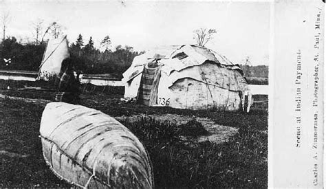 Chippewa Birch Bark Wigwams 1870 American Indian History Native