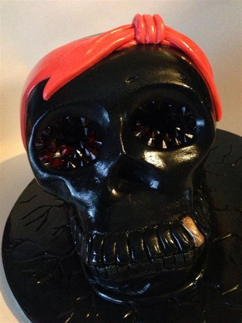 Rockabilly Skull Decorated Cake By Charmaine Cameron Cakesdecor