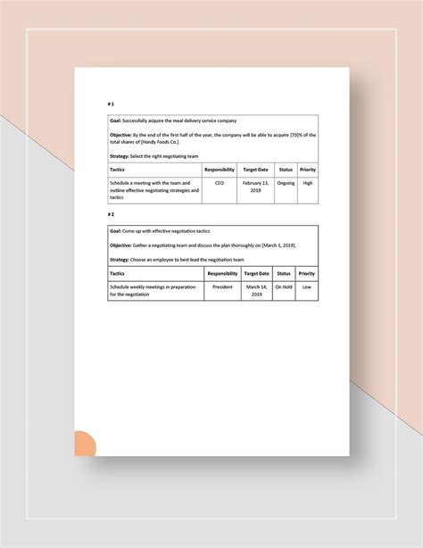 Negotiation Strategy Template