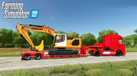 Farming Simulator Daf Xg Truck Transporting The Liebherr Excavator