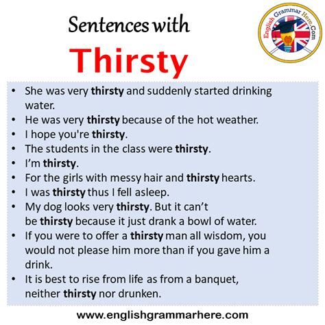 Sentences With Thirsty Thirsty In A Sentence In English Sentences For