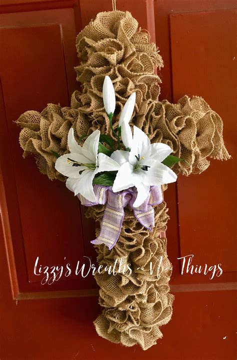 Rustic Burlap Cross Wreath Memoral Burlap Cross Wreath Etsy In 2020