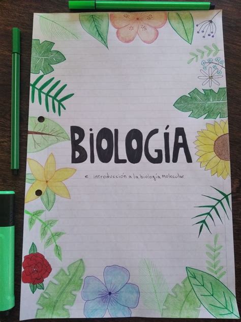 A Piece Of Paper With The Word Biologia Written On It Next To A Green