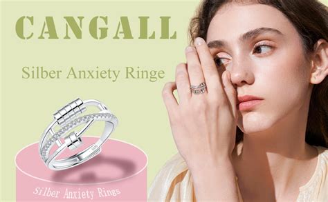 Cangall Silber Anxiety Rings Sterling Silber Damen Angst Rings