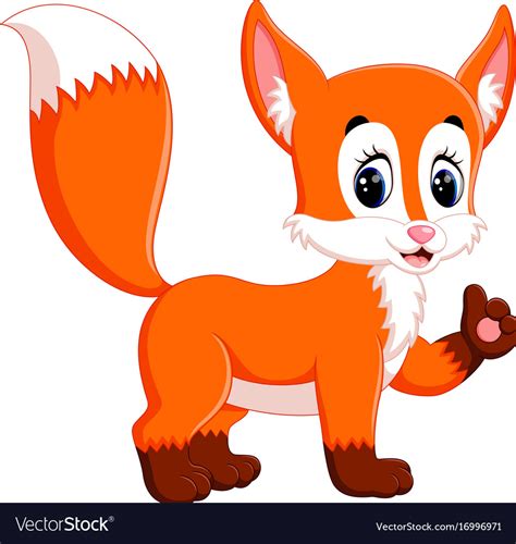 Cute Fox Cartoon Royalty Free Vector Image Vectorstock