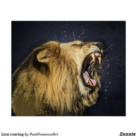 Lion Roaring Poster In 2021 Poster Lion Custom Posters