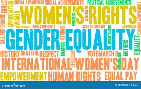 Gender Equality Word Cloud Stock Vector Illustration Of Political