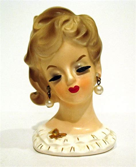 Vintage NAPCOWARE Lady Head Vase With Orginal Label White Etsy