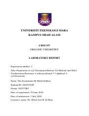 LAB REPORT EXPERIMENT 5 Pdf UNIVERSITI TEKNOLOGI MARA KAMPUS SHAH