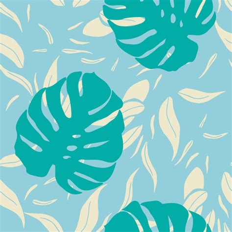 Premium Vector Beautiful Tropical Monstera Leaves Seamless Pattern