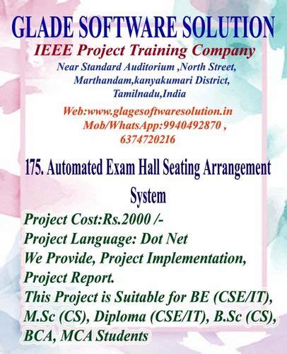 Automated Exam Hall Seating Arrangement System-Dot Net at ₹ 2000 ...