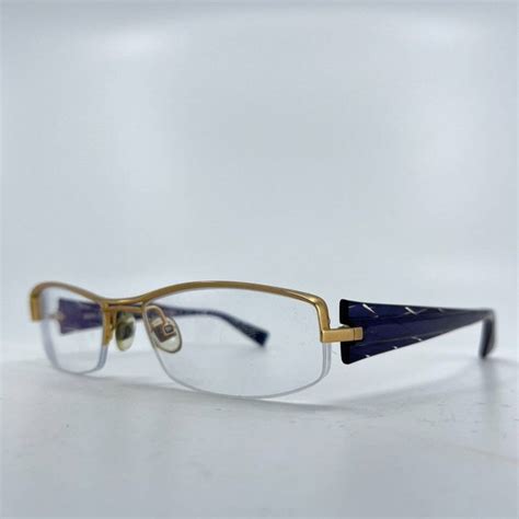 Alain Mikli Eyeglasses Frames Half Rim Gold Purple Vi Gem