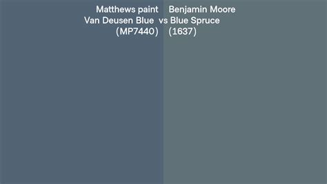 Matthews Paint Van Deusen Blue Mp7440 Vs Benjamin Moore Blue Spruce