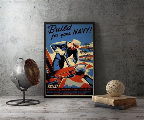 Buy UpCrafts Studio Design WW2 USMC Propaganda Poster BUILD FOR YOUR