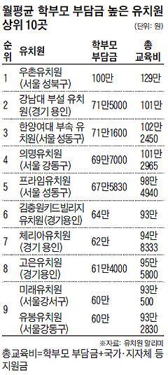 사립유치원 학부모 실부담비 年244만원