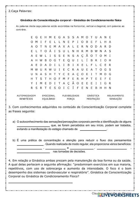 Ejercicio de Ginástica de Conscientização corporal Ginástica de