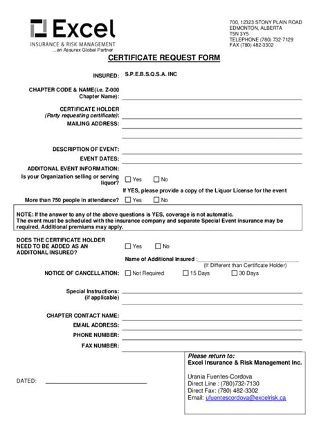 Fillable Online Certificate Request Form Fax Email Print Pdffiller