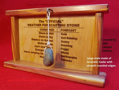 Weather Forecasting Stone Rock With Wood Frame 3 Sizes Custom