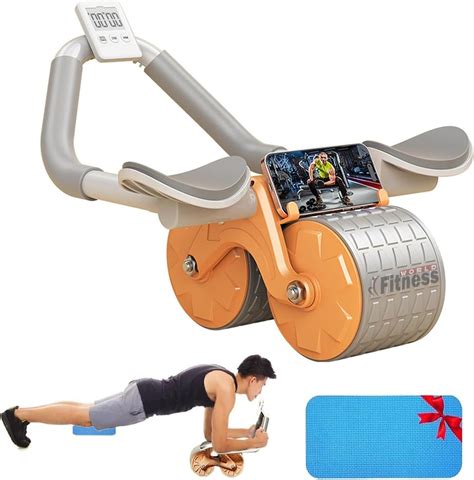 Fitness World Auto Rebound Ab Wheel Automatic Rebound Abdominal Roller