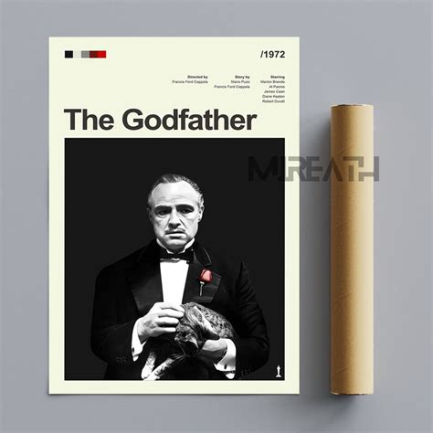 The Godfather Poster Vintage Vertical Movie Poster Retro Etsy